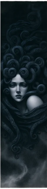 Free dark romance bookmark featuring a woman with long dark hair